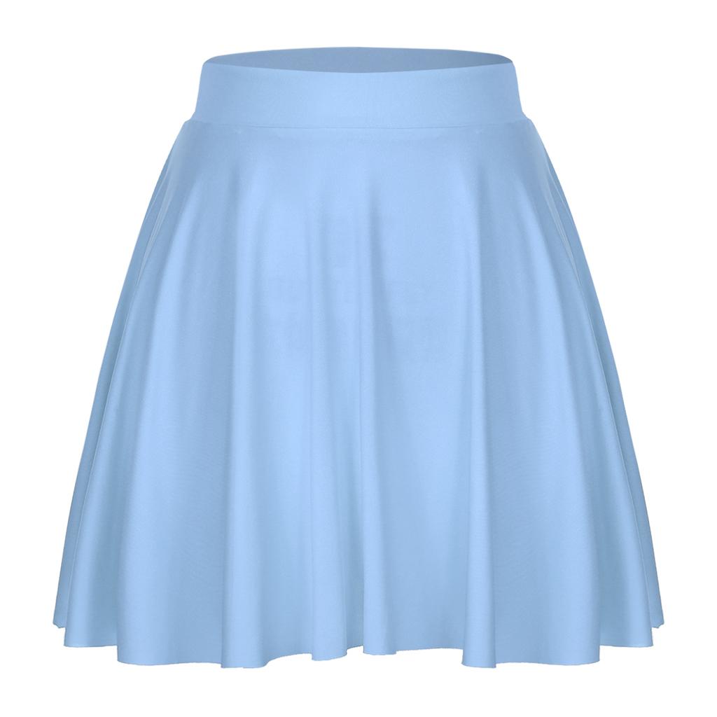 Falda de Color Sólido con Volantes para Mujer: Falda Acampanada Casual con Cintura Elástica para Ropa de Estar en Casa Ropa Deportiva