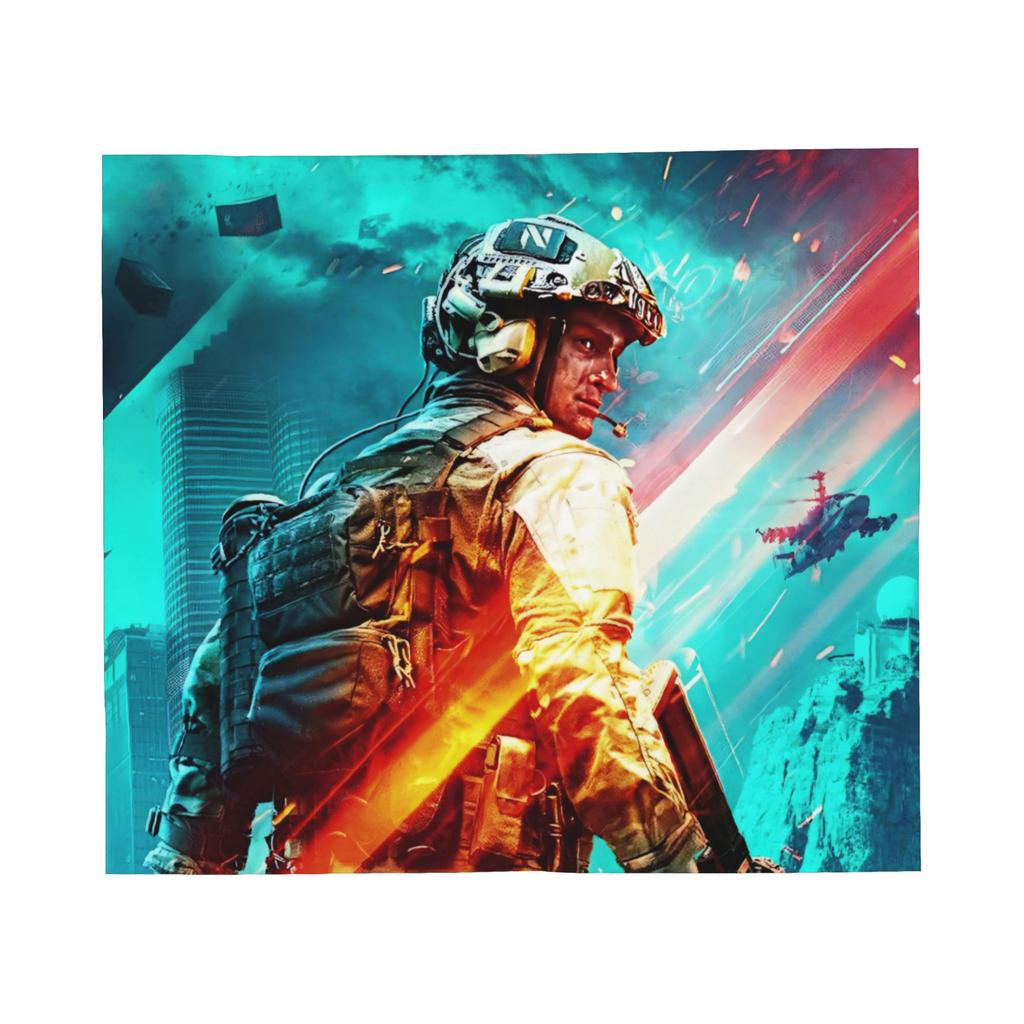 Soldado da Classe Battlefield Jogo BF6 Cobertores de Lã Camuflagem do Exército Manta Criativa para Casa Hotel Sofá 200x150cm Ultra-Macio