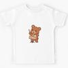 Cute Bear Playing Biscuit Sandwich Drum Kids T-Shirt