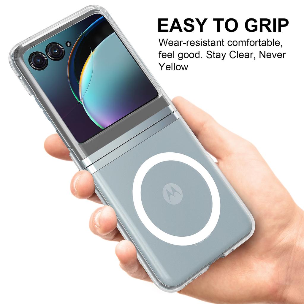 Für Motorola Razr 60/Razr 50 5G Klare Hülle TPU+Acryl Magnetische Handyhülle Kompatibel mit MagSafe