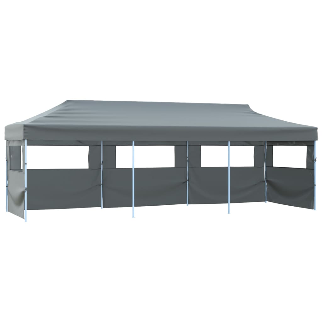 Folding Party Tent Pop Up with 5 Side Walls 870 X 291 X 315 Cm Anthracite