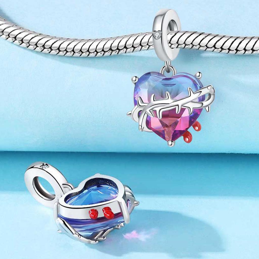 2026 Love Color Zirconium Positioning Buckle Charm Charm Charm Bead DIY Jewelry Bracelet Accessories 925 Silver