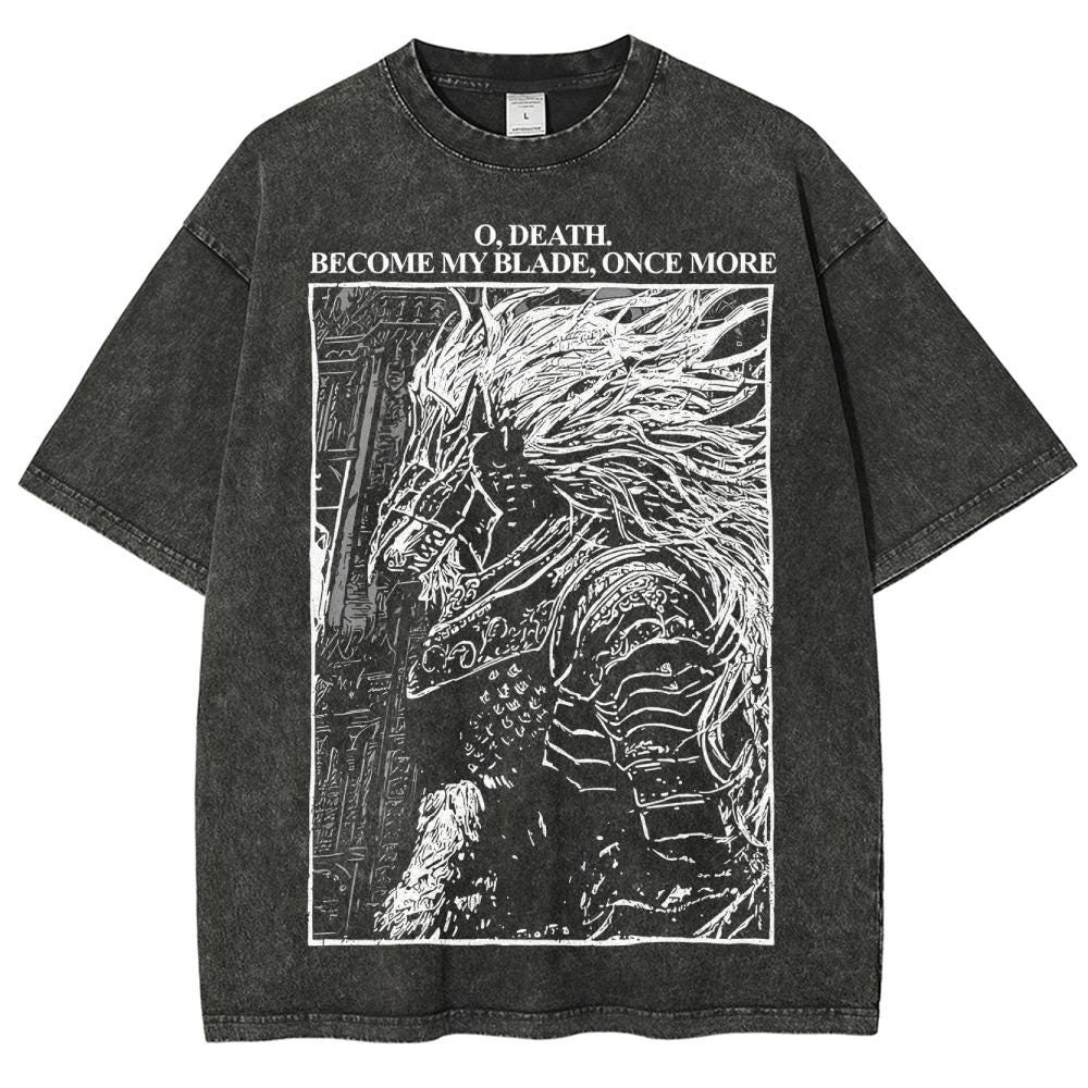 Vintage Wash Souls Shirt, Soulsborne Inspired, Video Game Aesthetic, Metal Style