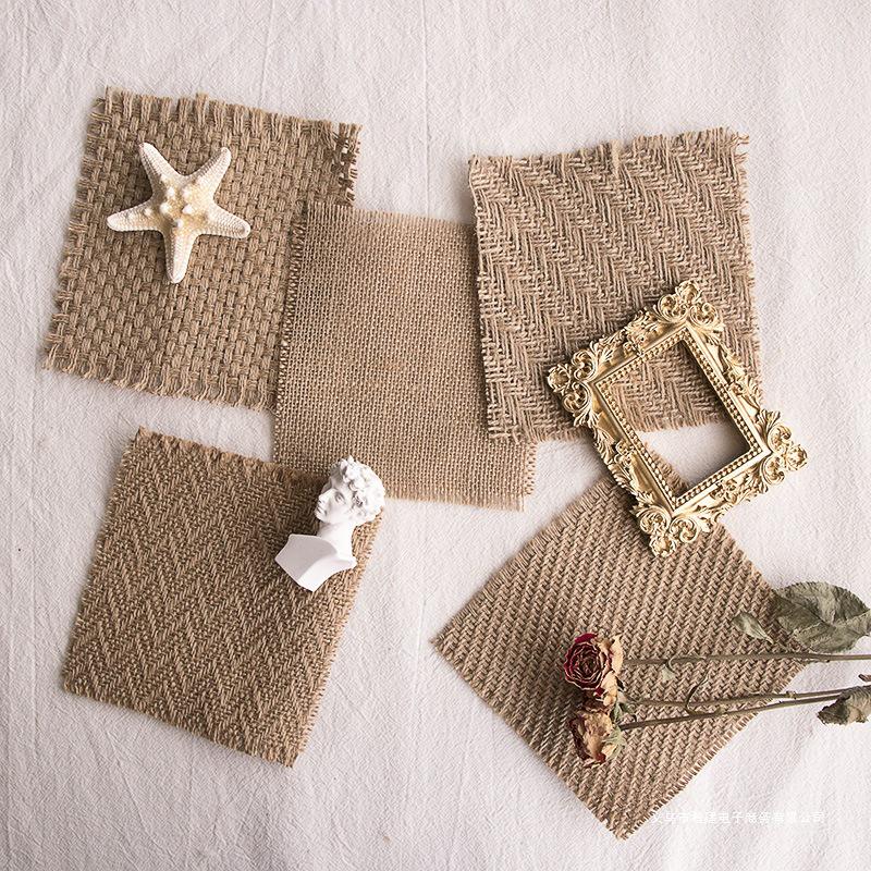 

Потерта джутова мішковина Ретро фото-мат та підставка під чашку Fine Diagonal Pattern (12x12cm)