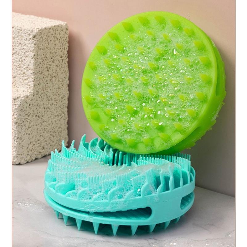 Double Sided Silicone Bath Brush For Gentle Exfoliation And Deep Cleansing With Ergonomic Handle