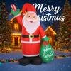 7.87FT Christmas Inflatable Toys Xmas Yard Lawn Home Decoration Santa Claus Gift Bag Xmas Home Supplies Ornament with LED Lights