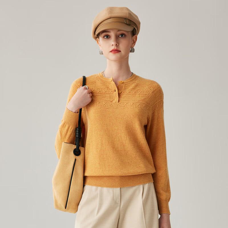 Zhao Jun Women's 100% Cashmere Half-Button Cable Knit Sweater