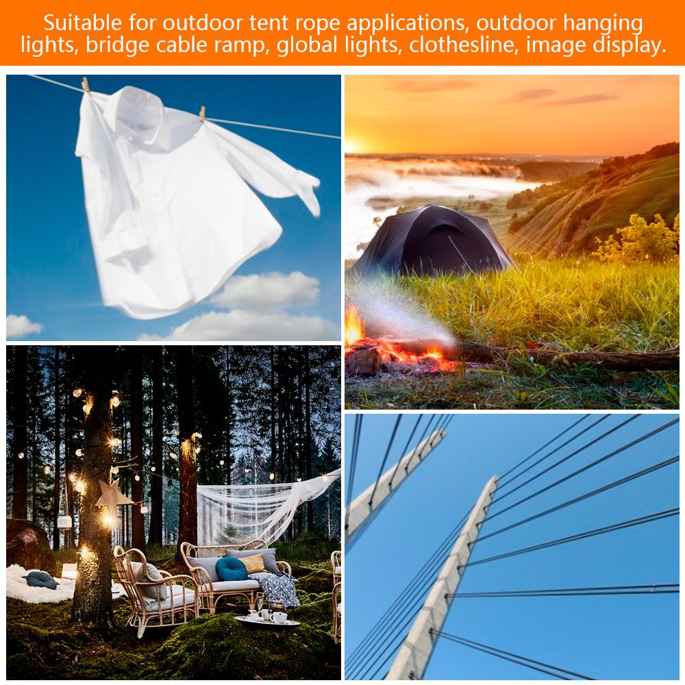 304 Stainless Steel Heavy Duty Cable Rope PVC Coated Garden Wire Cable Railing Wire Fence Roll Kits for Outdoor Tent Rope