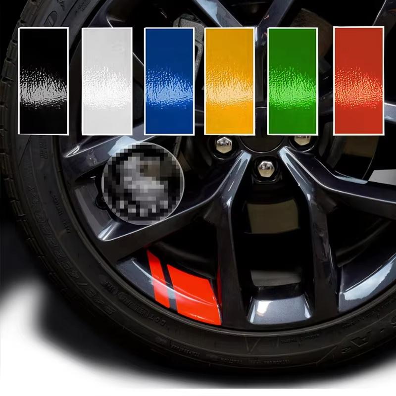 6PCS Reflective Car Wheel Decal Stickers Pressure Adhesive Auto Car Sticker Wheel Hub Decals Accessories