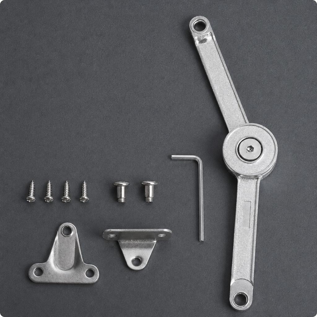 Hydraulic Support Stay Chrome Cabinet Door Hinge with Adjustable Resistance