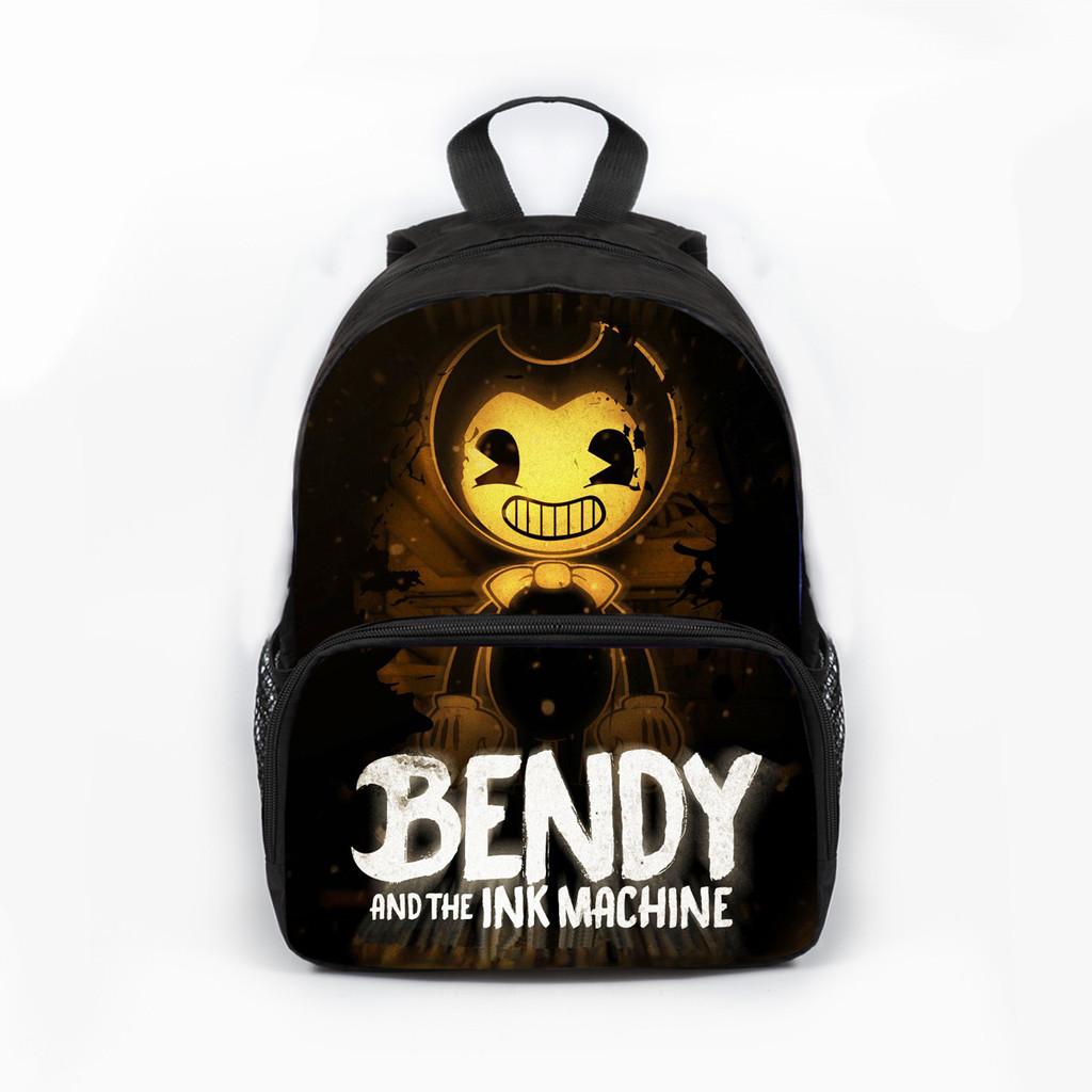 Bendy And The Ink Machine Cartoon Game School Backpack With Adjustable Padded Straps For Kids