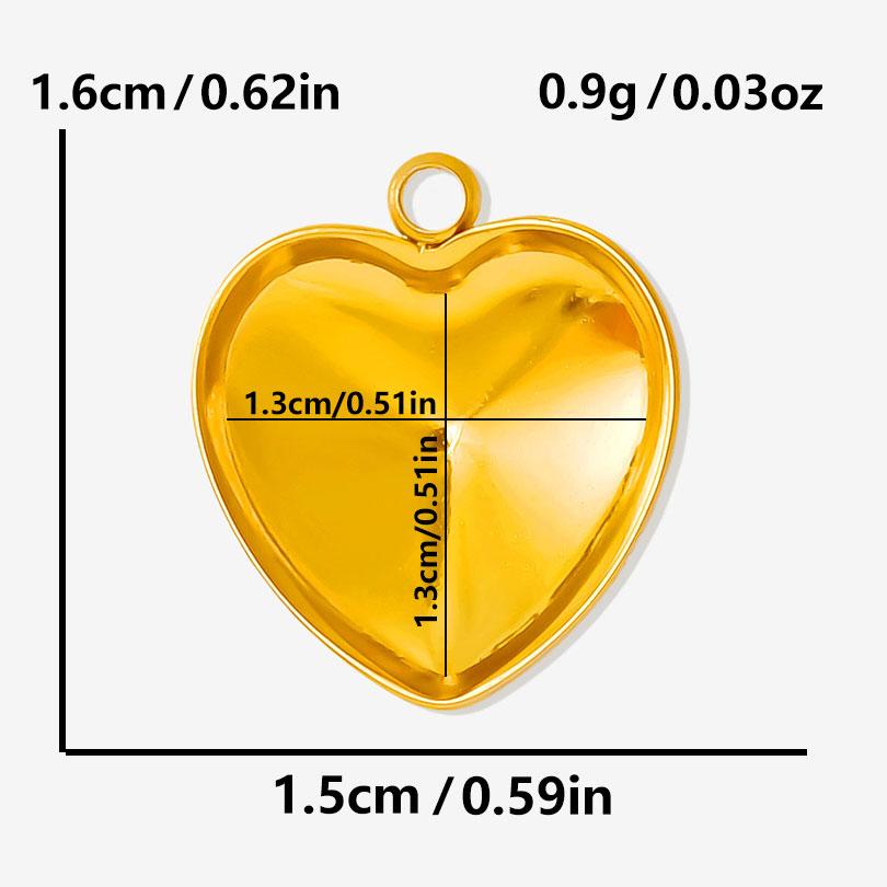 6pcs Simple Geometric Oval Water Droplets Real Gold Plated Stainless Steel Charms For Jewelry Making Supplies DIY Heart Pendant