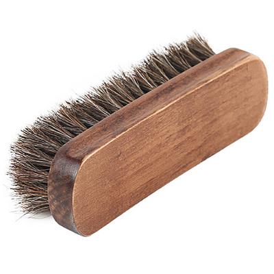 Wooden Handle Horsehair Shoe Brush Soft Polishing Tool Bootpolish Shoes Cleaner