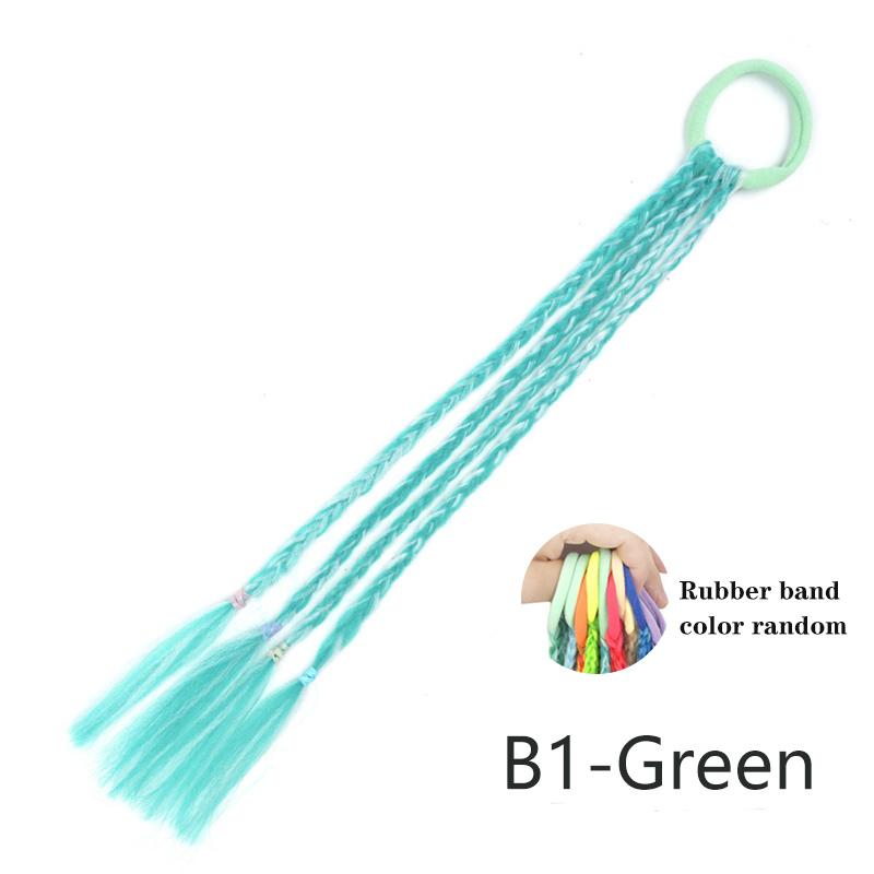 Colored Hair Extensions for Kids Ponytail Hair Accessories Clip In Ponytail with Rubber Bands for Women Synthetic Hair Pieces