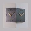 Kreative Eckwanduhr Quadratisch Einfach Doppelseitige Wanduhr mit arabischer Ziffernskala Analog Stille Wanduhr Heimdekoration