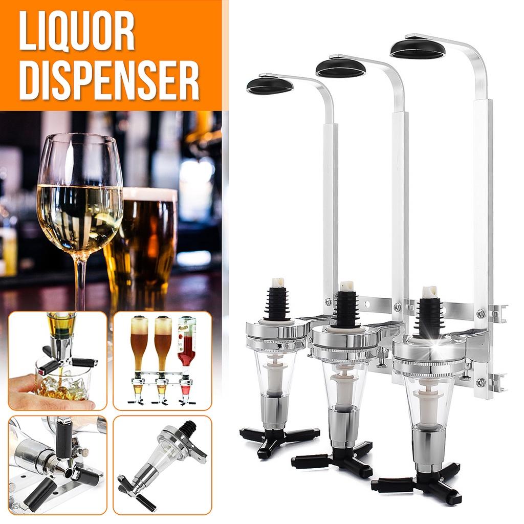 30ml 3 Flaschen Wandhalterung Wandmontierter Wein Spirituosen Getränke Spender Bar Bier Soda Silber Bar Weinhalter Schnapsständer Maschine