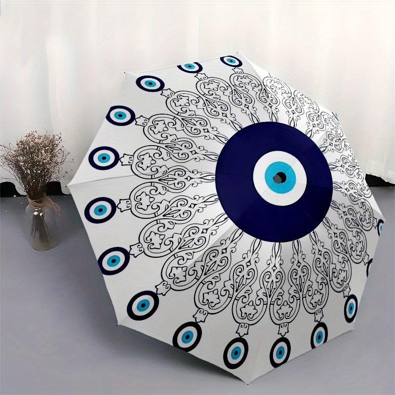 Evil Eye Protection Amulet Decorative Wall Hanging Mandala Art PrintUmbrella, Portable 3-Fold Umbrella for Men & Women,Christmas Gift ES284