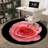 Pink Rose Beauty Round Carpet Chair Cushion Round Entryway Rug, Soft Round Rugs for Living Room, Bedroom, Circle Carpet Decor Gifts