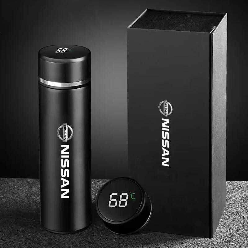500 ml bärbar smart biltermosmugg Isoleringsmugg med temperaturvisning För Nissan Nismo Tiida GTR Almera X-Trail Qashqai