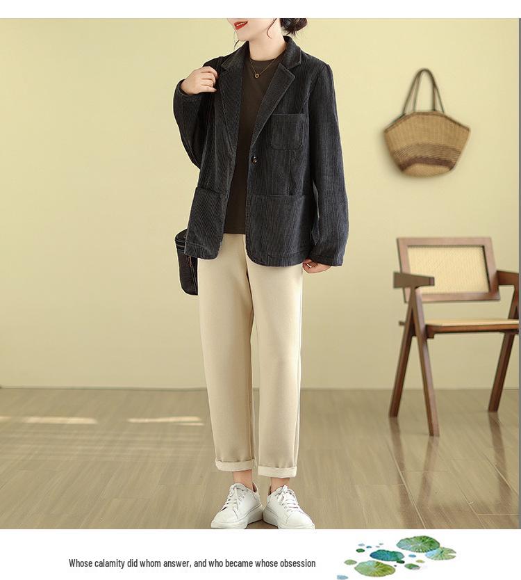 2026 Women's Solid Color Corduroy Cotton Jacket