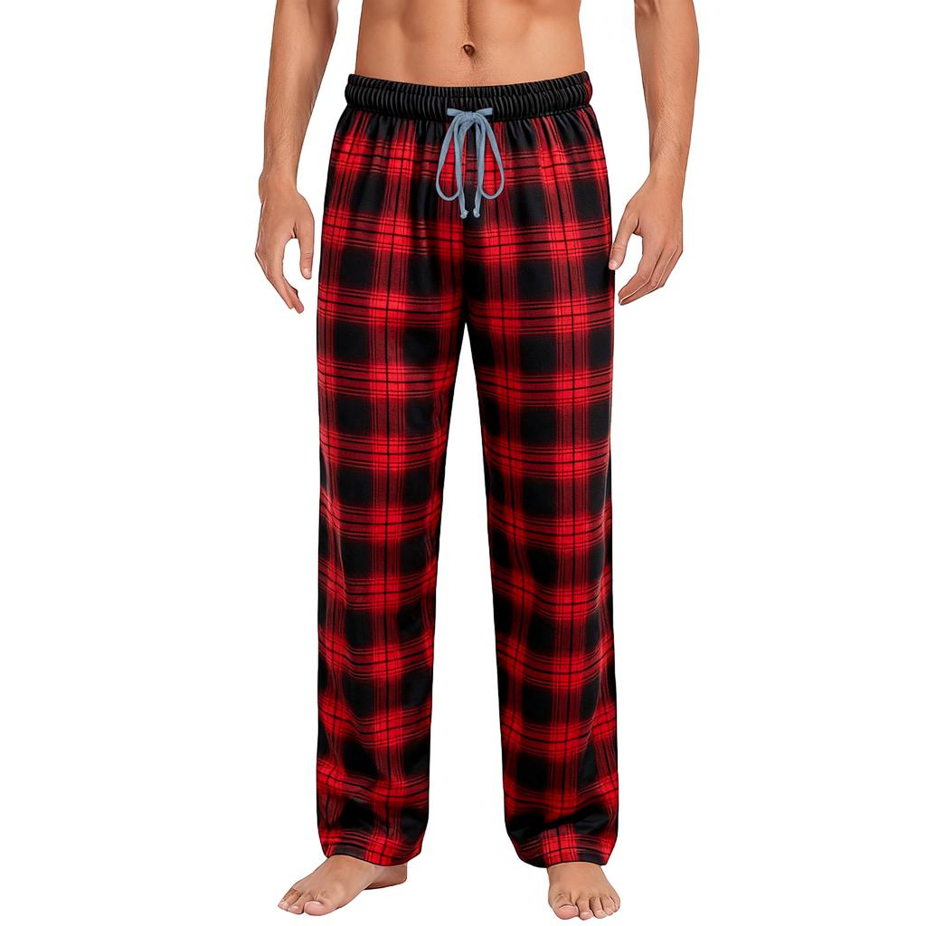 Men's Plaid Stripe Casual Pants Men's Casual Fashion Pajama Pants
