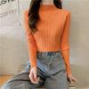 Autumn Winter Knitted Ribbed Turtleneck Sweater Women Clothes Long Sleeve Slim Basic Pullover Woman Sweaters Solid Tops