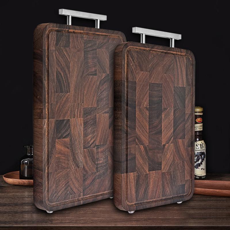 Tabla de cortar de madera maciza de nogal negro hotel hogar cortar verduras bistec fruta tabla de cortar bandeja de madera tabla de cortar para camping