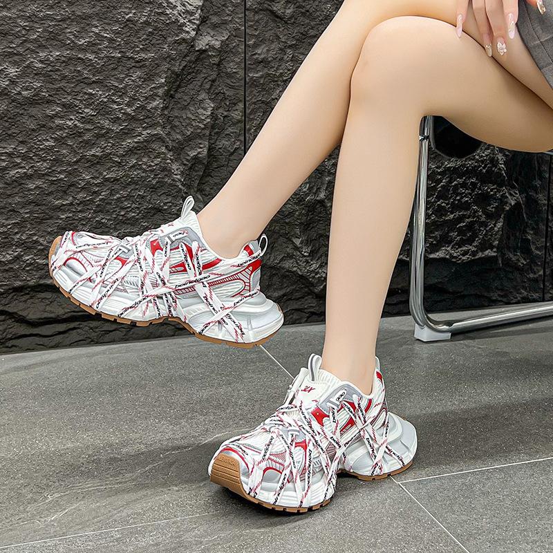 2025 New Paris Dad Shoes Women's Platform Spider-man Retro Heightening Old Catwalk Sports and Leisure Shoes Women