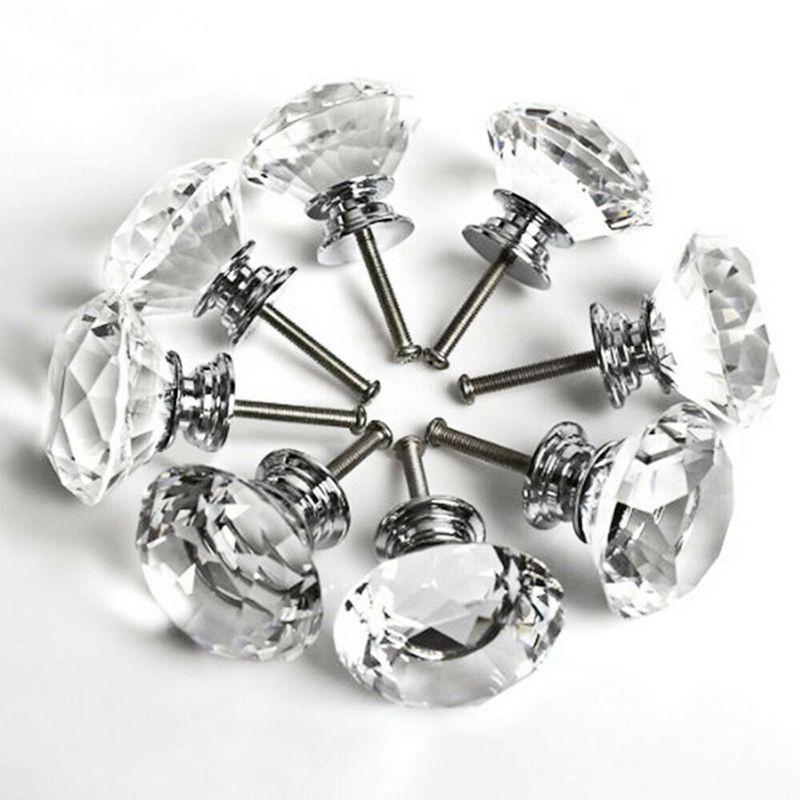 Luxurious 30mm Clear Crystal Drawer Knob For Cupboards And Wardrobes 1 Piece
