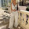 European and American New Fashion V-neck Vest Top Casual Trousers Two-piece Set Tank Top and Pants Set