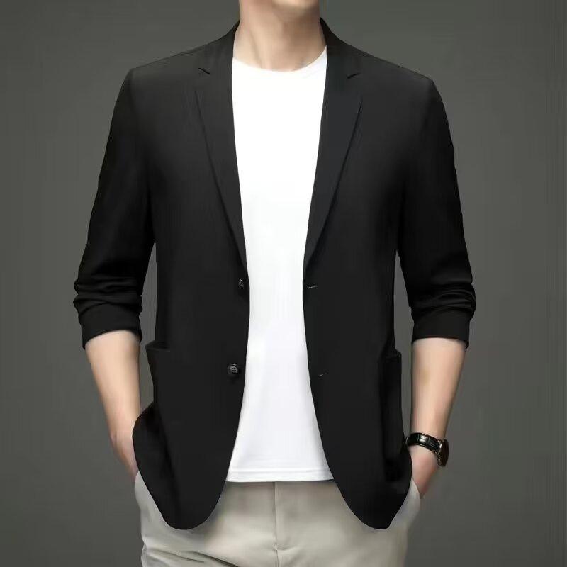 New solid color men's suit jacket 2026 early spring casual business jacket