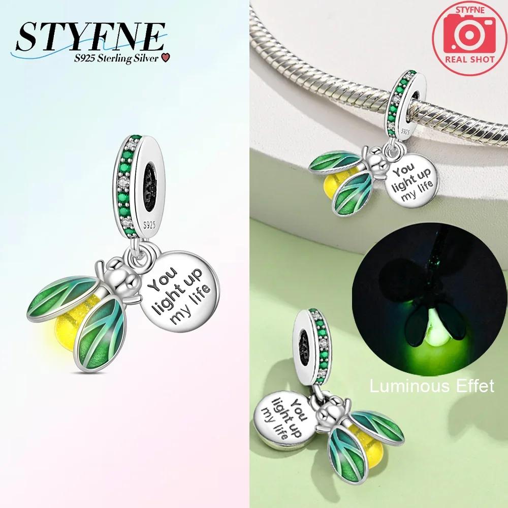 Copper Luminous Chameleon Change Color Butterfly Insect Beads Charms Pendant Fit Original Bracelets Diy Jewelry