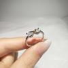 Double Diamond Heart Ring Women'S Double Heart Mobius Color Separation Number 8 Love Living Ring