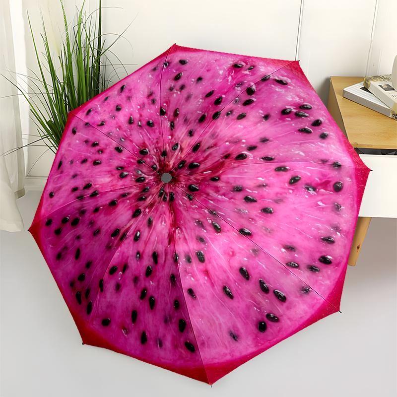 1 PC Automatic Folding Umbrella -fruitPattern,Portable & Foldable Design with 8 Ribs,Christmas Birthday Gifts