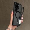New Luxury Matte Magnetic For Magsafe Charging Cover For Samsung Galaxy S25 S24 S23 Ultra Plus With Lanyard Lens Protect Case