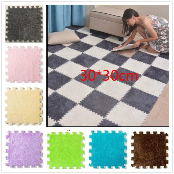 30*30 EVA Splicing Velvet Foam Pad Child Bedroom Treasure Crawling Mat