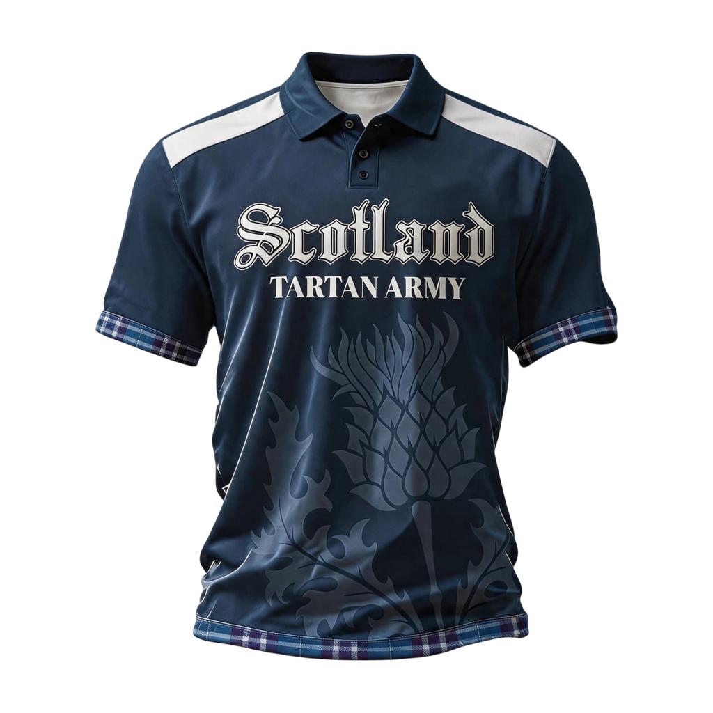 Men's Scotland Support Polo Shirt 2026 Football World Cup Design Short Sleeve Lightweight Casual Sportswear