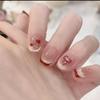Valentine's Day Sweetheart French Cat's Eye Wear Nail, Bow Point Diamond Detachable Wear Nail Art, Spot