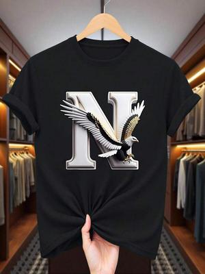 Manfinity Dauomo Unisex's Fashion Short-Sleeve T-Shirt With Letter Pattern Print