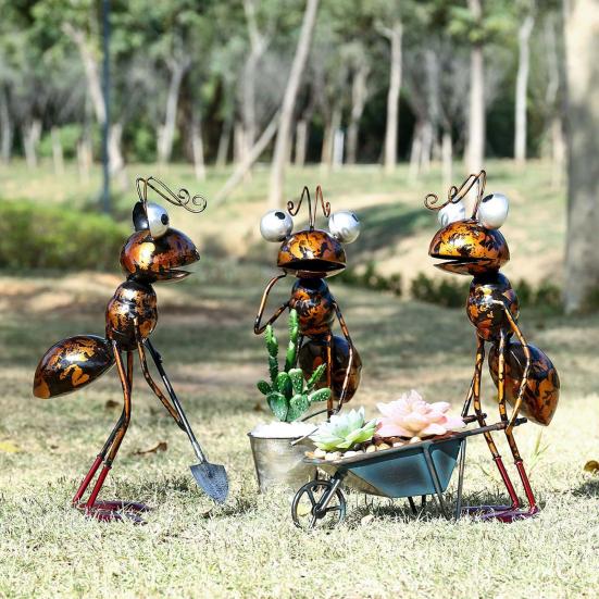 Ant Display Mold Decorative Interesting Exquisite Wrought Iron Ant Garden Statue