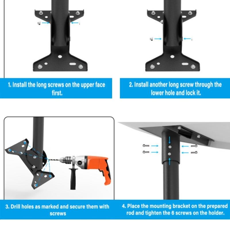 Antennas Mounting System Adjustable Angles Holder Rack for 4cm Pipe Weather Resistant Coating For Permanent Installation