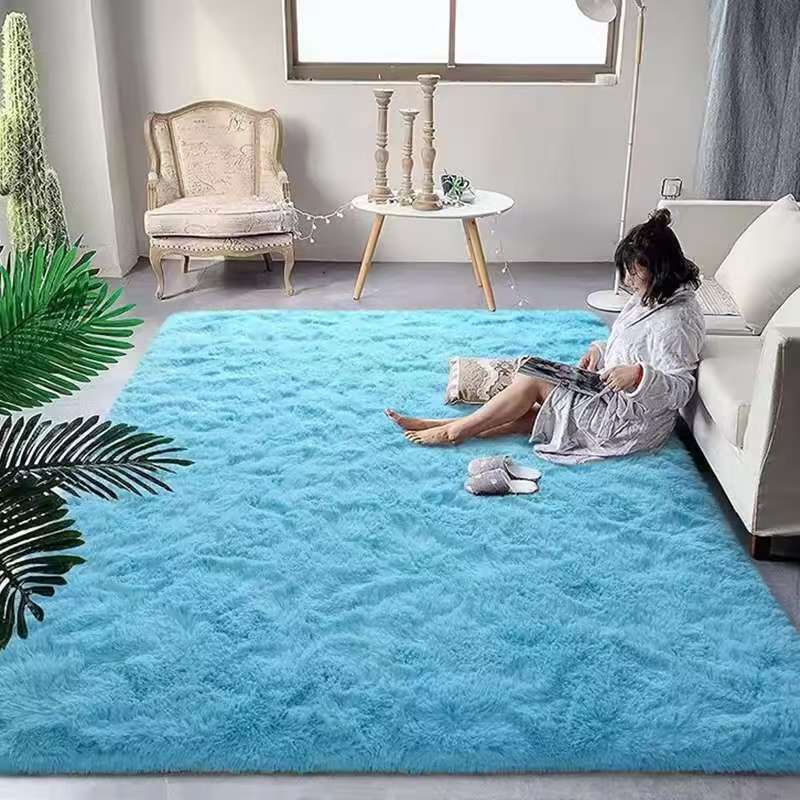 Tie-Dyed Fluffy Carpets For Living Room Decor Bedside Rug Warm Plush Floor Mats Children'S Room Play Mats Furry Carpet