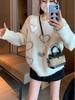 2025 Herbst/Winter Strass Herz Pullover - Koreanischer Stil Lockerer Casual Pullover
