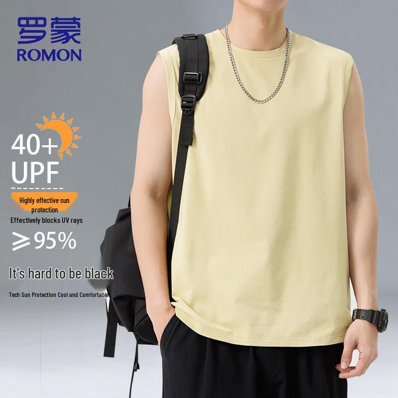 ROMON Men s Quick-Dry Sleeveless Round Neck T-Shirt M