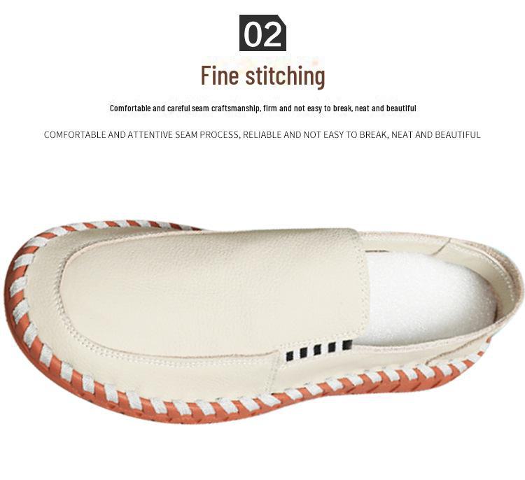 Mocasini alb din piele de vară pentru bărbați – pantofi casual respirabili, cu talpă moale, versatilă