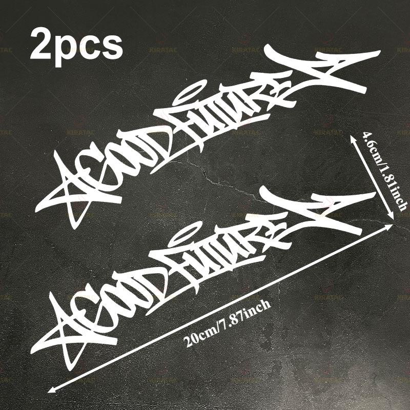 2PCS Good Future Waterproof Stickers, Vinyl Decals for Motorcycle Fuel Tank Fairing Side Panel Car Window