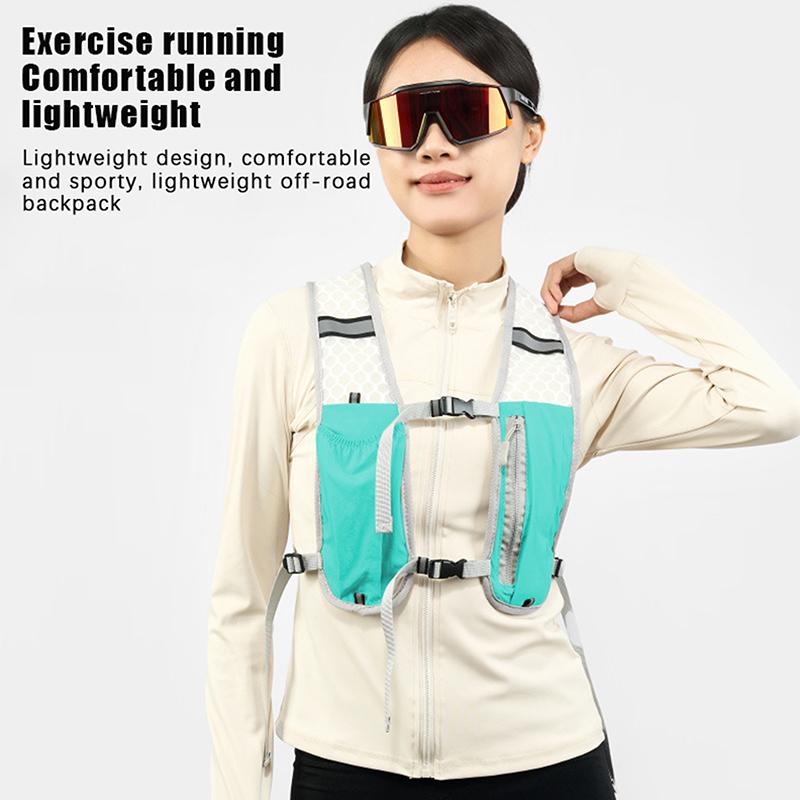 For Biking Running Storage Vest Lightweight Running Vest Reflective Hydration Water Chest Pack With Phone Storage Pocket