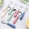 Stainless Steel Childrens Utensil Set With Thick Rounded Handles For Kids Lunch And Gift Use