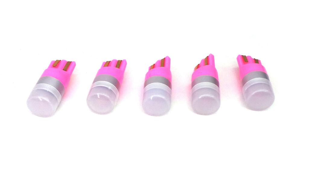 6 Pcs T10 LED Bulb, W5W 12V CANBUS 190lm Pink