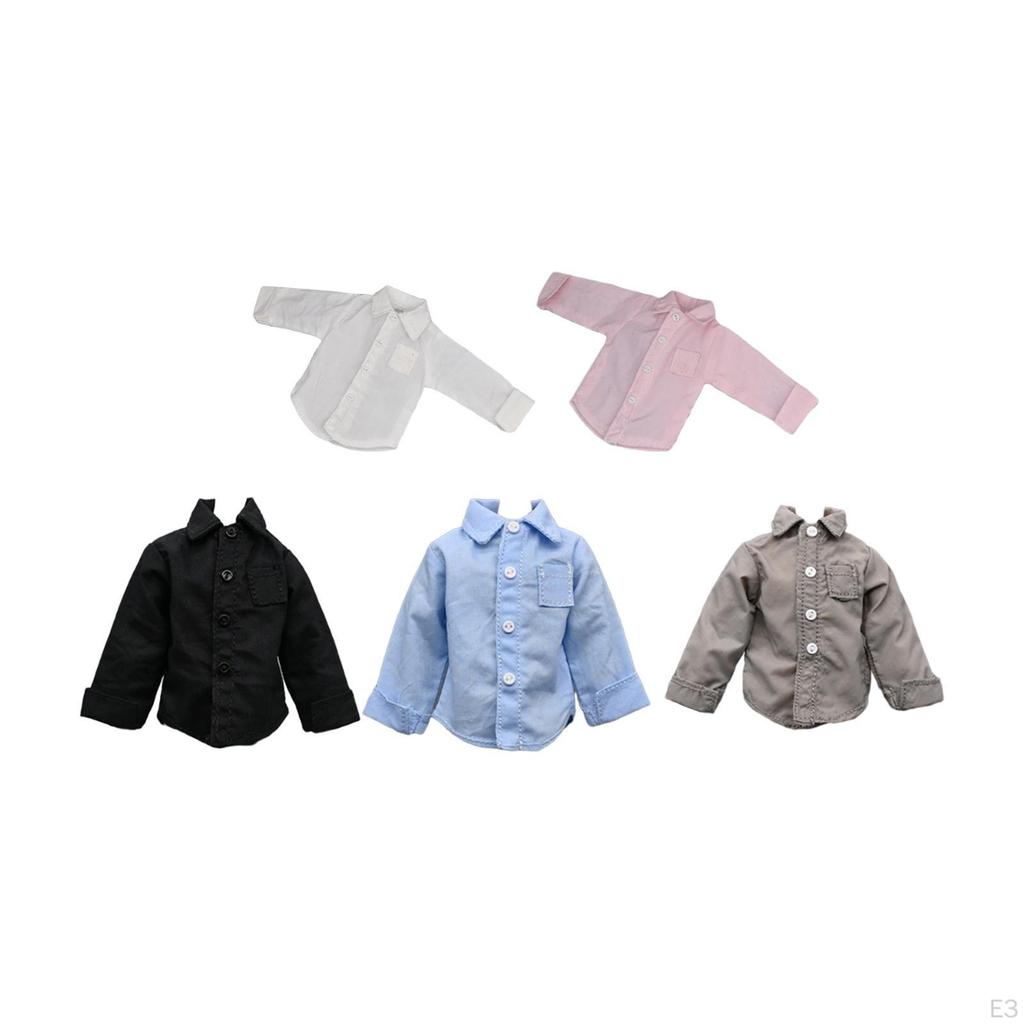 1/ Figure Shirt 6 inch Male Clothes Realistic Miniature Soft Cosplay Model DIY Doll Dressing